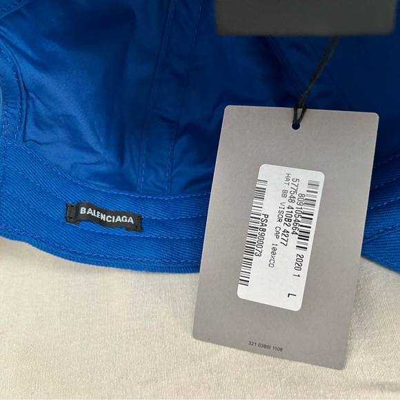 Balenciaga BB Logo Hat - Blue, Sz L BNWT - Picture 6 of 11